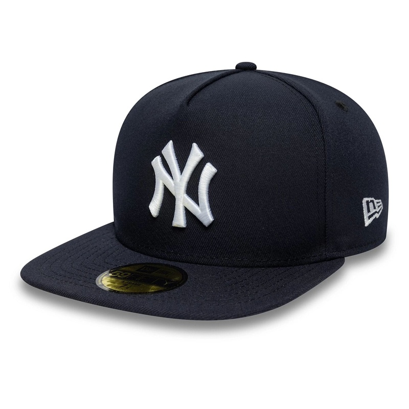 New York Yankees MLB Flat Navy 59FIFTY A-Frame Fitted Cap 6 7/8