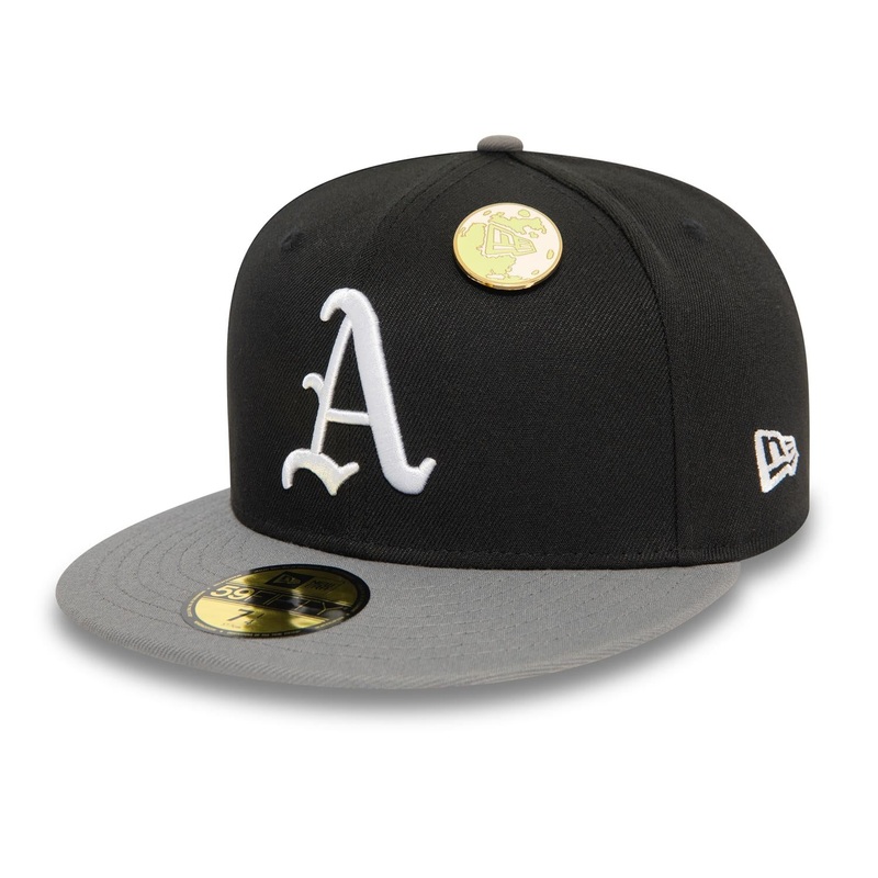 Oakland Athletics 59FIFTY MLB Contrast Pin Black Cap 6-7/8