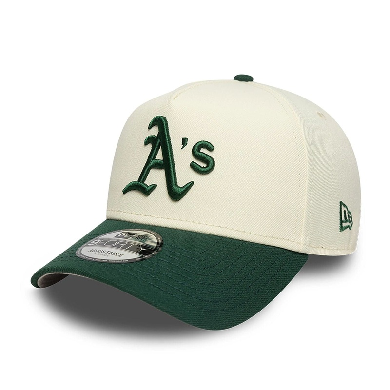 Oakland Athletics Chrome White And Dark Green 9FORTY A-Frame Adjustable Cap OSFA
