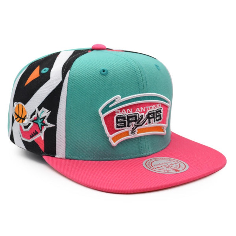 San Antonio Spurs 1996 ALL-STAR GAME Mitchell & Ness Snapback Hat – Teal/Pink