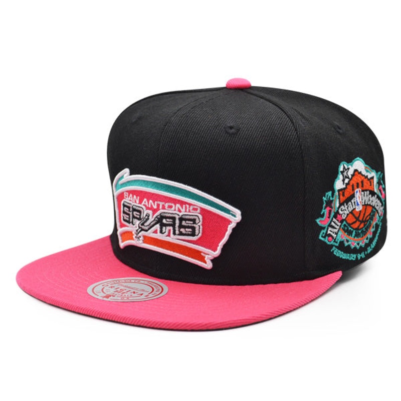 San Antonio Spurs 1996 NBA ALL-STAR GAME Exclusive Mitchell & Ness Snapback Hat – Black/Pink