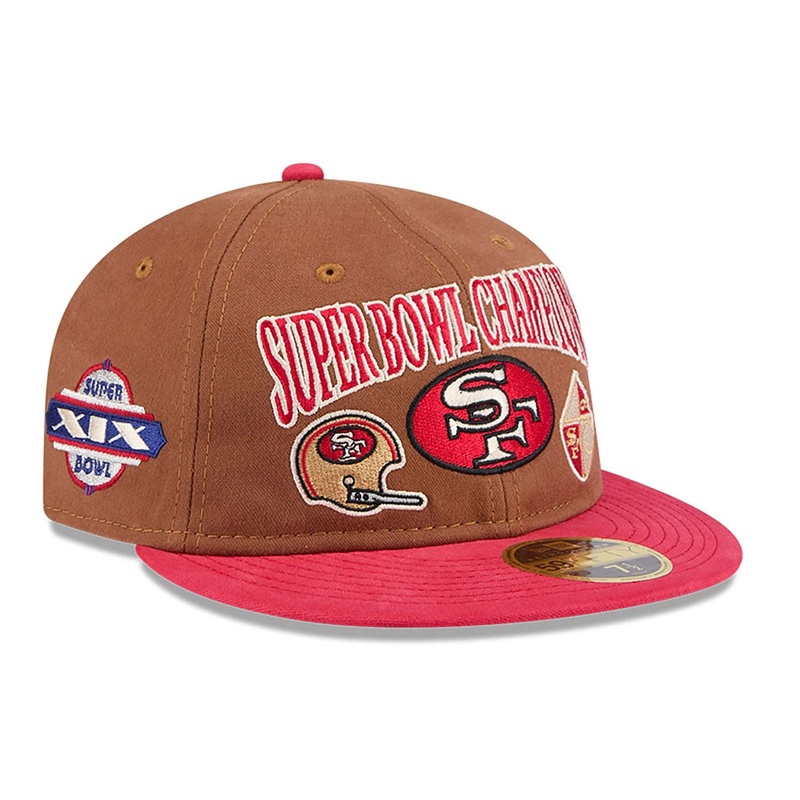 San Francisco 49ers NFL Champions Dark Beige Retro Crown 59FIFTY Fitted Cap 6 7/8