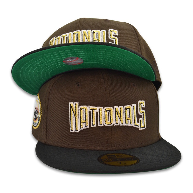Washington Nationals NEW SCRIPT 2008 INAUGURAL SEASON Exclusive New Era 59Fifty Fitted Hat – Walnut/Black 6 7/8