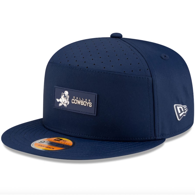 Dallas Cowboys New Era 2025 Sideline Throwback Split Panel 9FIFTY Snapback Hat – Navy