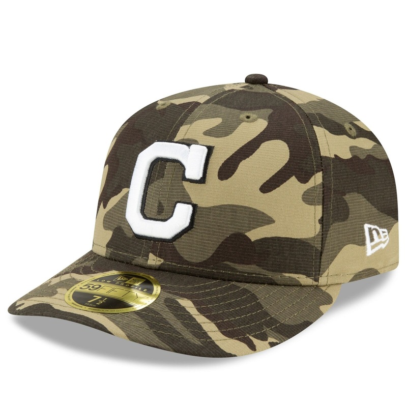 New Era Cleveland Indians 2021 Camo Armed Forces Day On-Field Low Profile 59FIFTY Fitted Hat