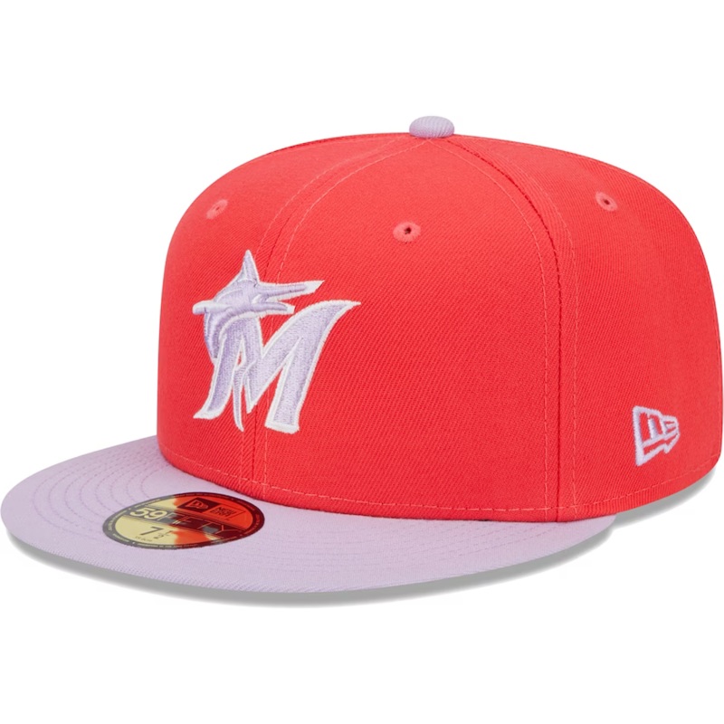 New Era Miami Marlins Spring Red/Lavender 2023 59FIFTY Fitted Hat