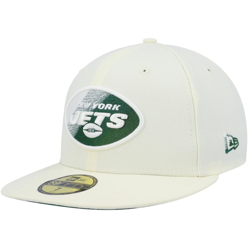 New Era New York Jets Cream Chrome Color Dim 59FIFTY Fitted Hat