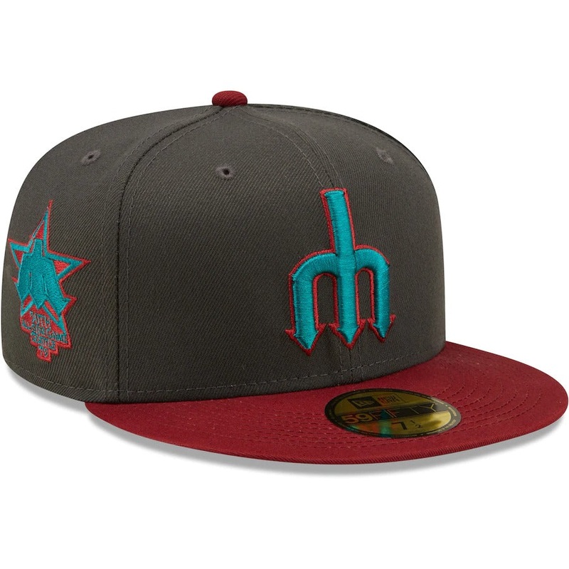 New Era Seattle Mariners Graphite/Cardinal Cooperstown Collection 1979 MLB All-Star Game Titlewave 59FIFTY Fitted Hat