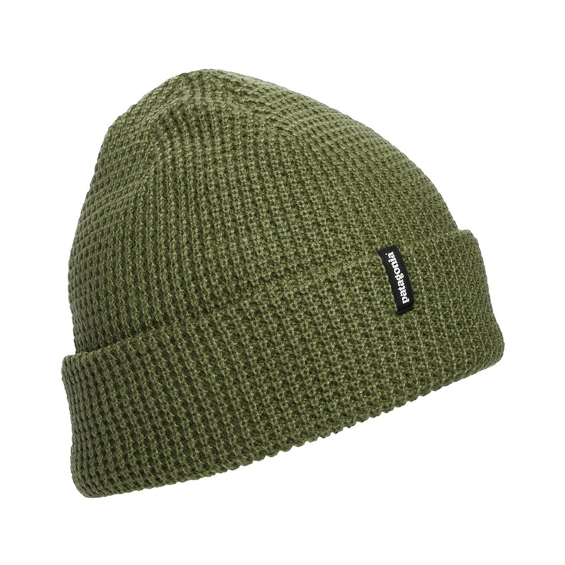 Patagonia Hats Snowdrifter Waffle Knit Beanie Hat – Olive 1-Size
