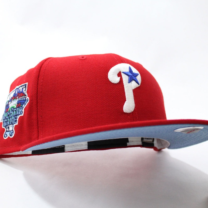 Philadelphia Phillies 2006 All-Star Game 59Fifty New Era Fitted Hat (Red Sky Blue Under Brim) 7
