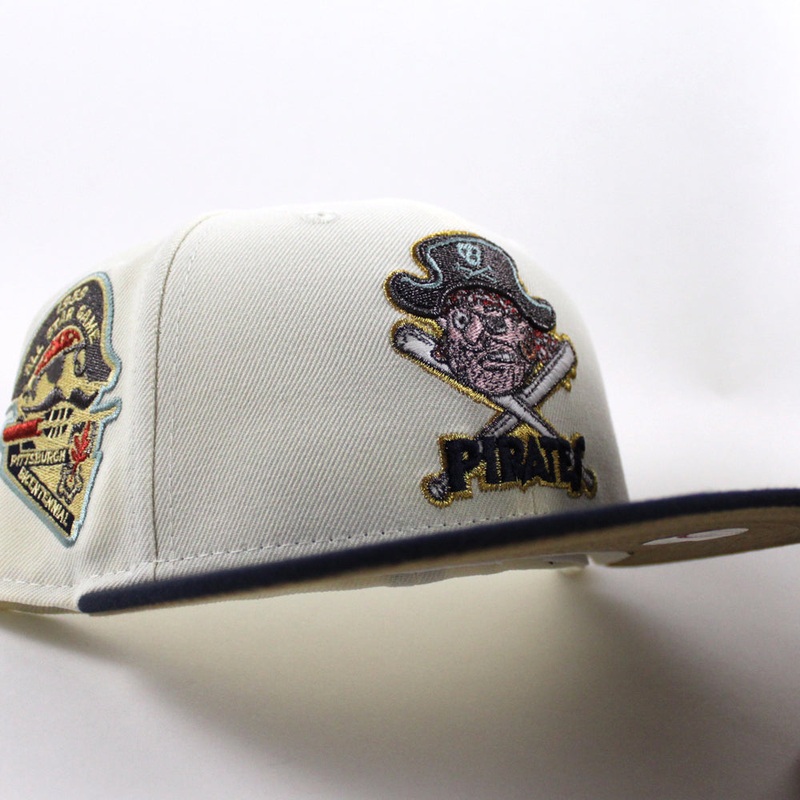 Pittsburgh Pirates 1959 All Star Game 59Fifty New Era Fitted Hat (Chrome White Night Shift Navy Khaki Under Brim) 7