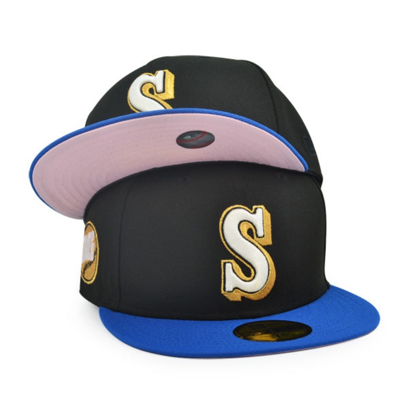 Seattle Mariners 1987 M’s Exclusive New Era 59Fifty Fitted Hat – Black/Blue Azure 6 7/8