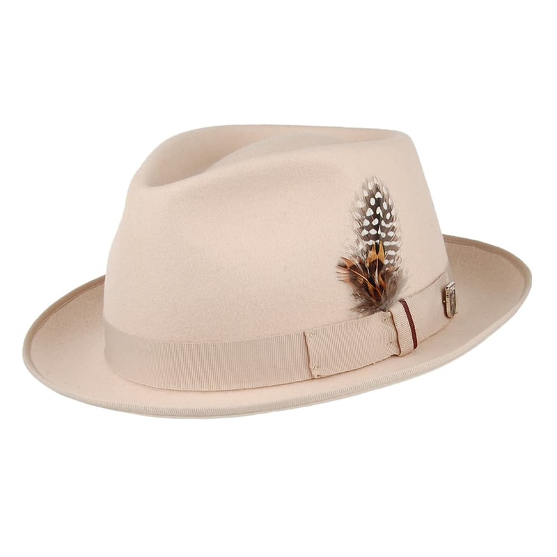 Stacy Adams Hats Hebron Wool C-Crown Fedora Hat – Beige M