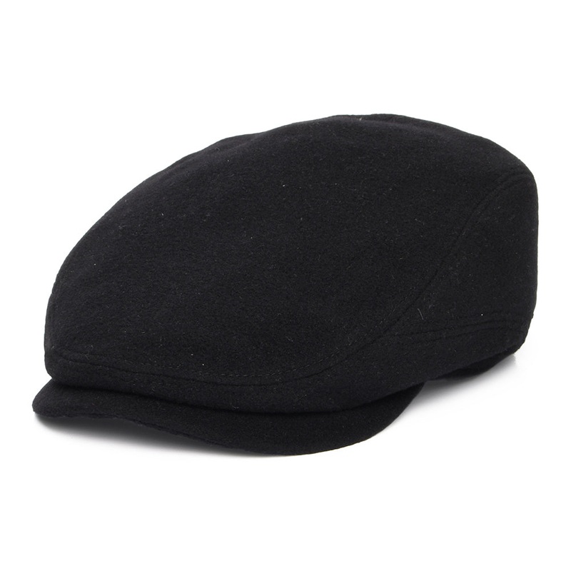 Stetson Hats Driver Wool-Cashmere Flat Cap – Black 55