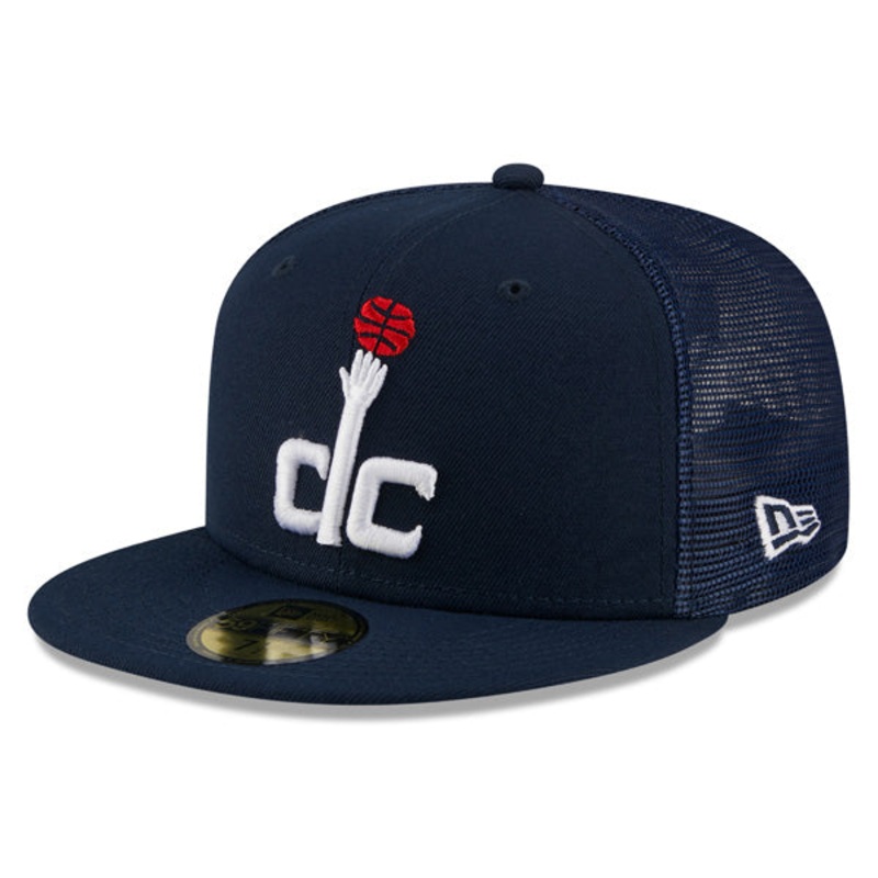 Washington Wizards New Era NBA CLASSIC TRUCKER 59FIFTY Fitted Mesh Hat  Navy 7 1/8