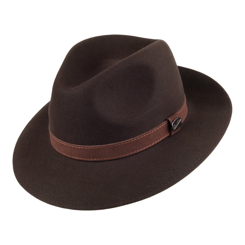 Borsalino Classic Fur Felt Crushable Safari Fedora – Brown 55