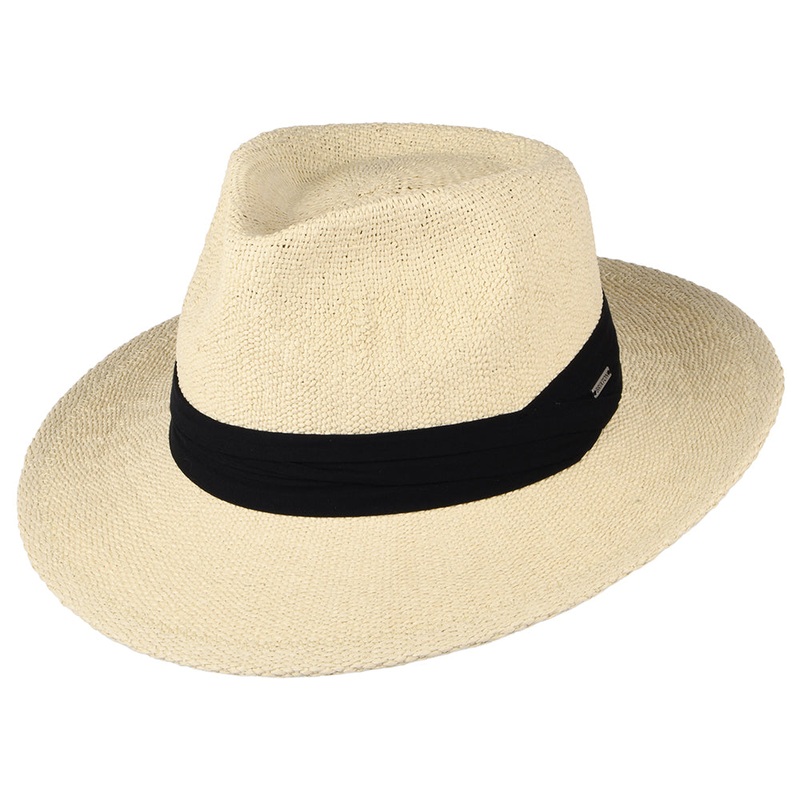 Brixton Hats Sol Toyo Straw Fedora Hat – Natural-Black Small-56cm