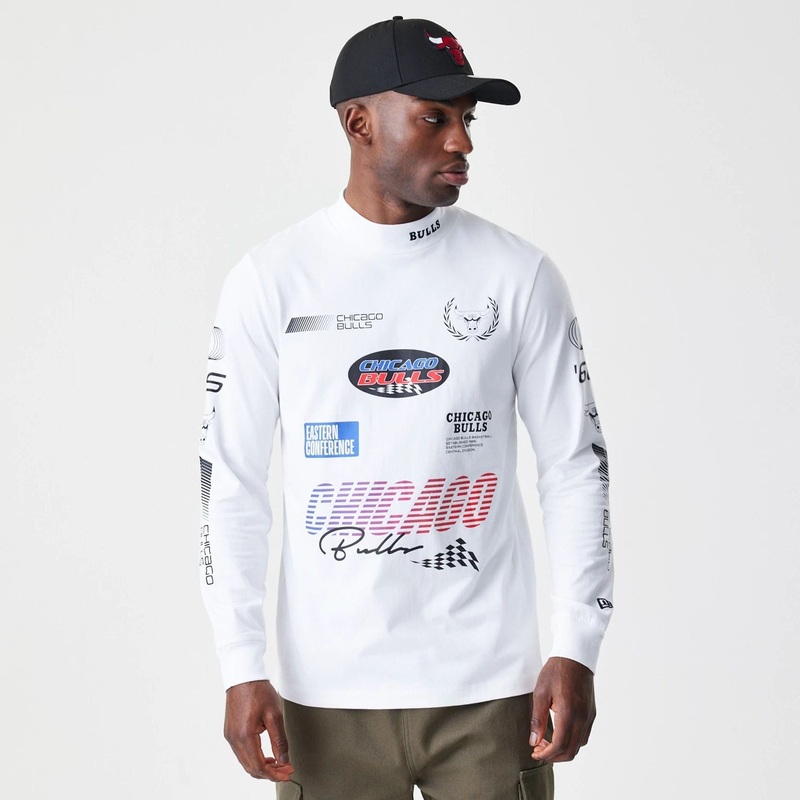 Chicago Bulls Modern Driver White Long Sleeve T-Shirt S