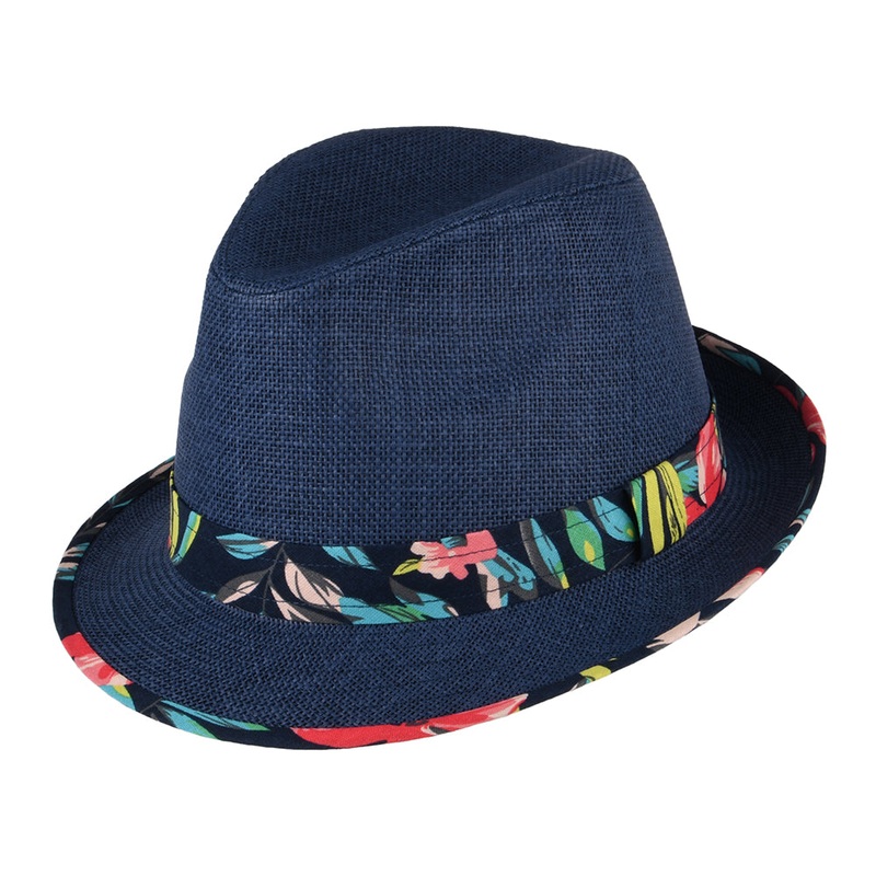 Failsworth Hats Malibu Toyo Straw Trilby Hat – Navy Blue S