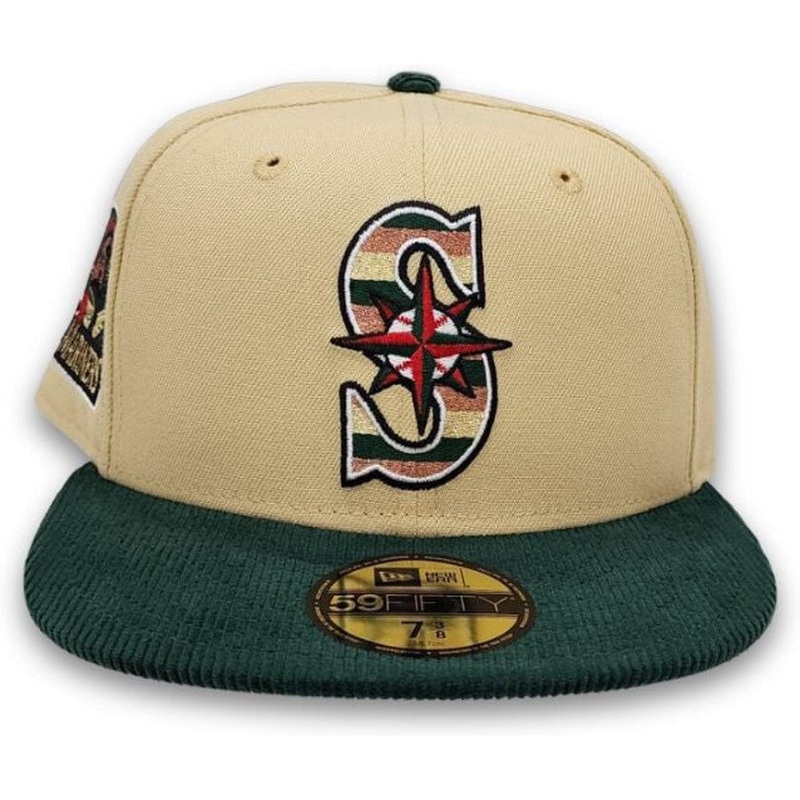 New Era Seattle Mariners 30th Anniversary Vegas Gold/Green Corduroy 59FIFTY Fitted Hat