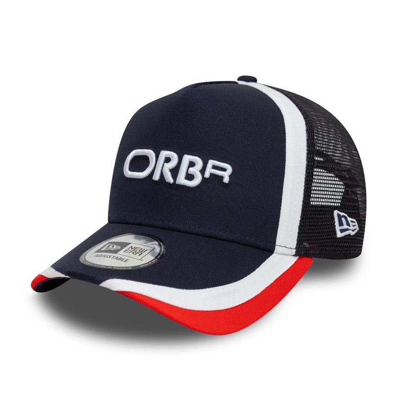 Red Bull Racing Retro Dark Blue 9FORTY A-Frame Trucker Adjustable Cap OSFM