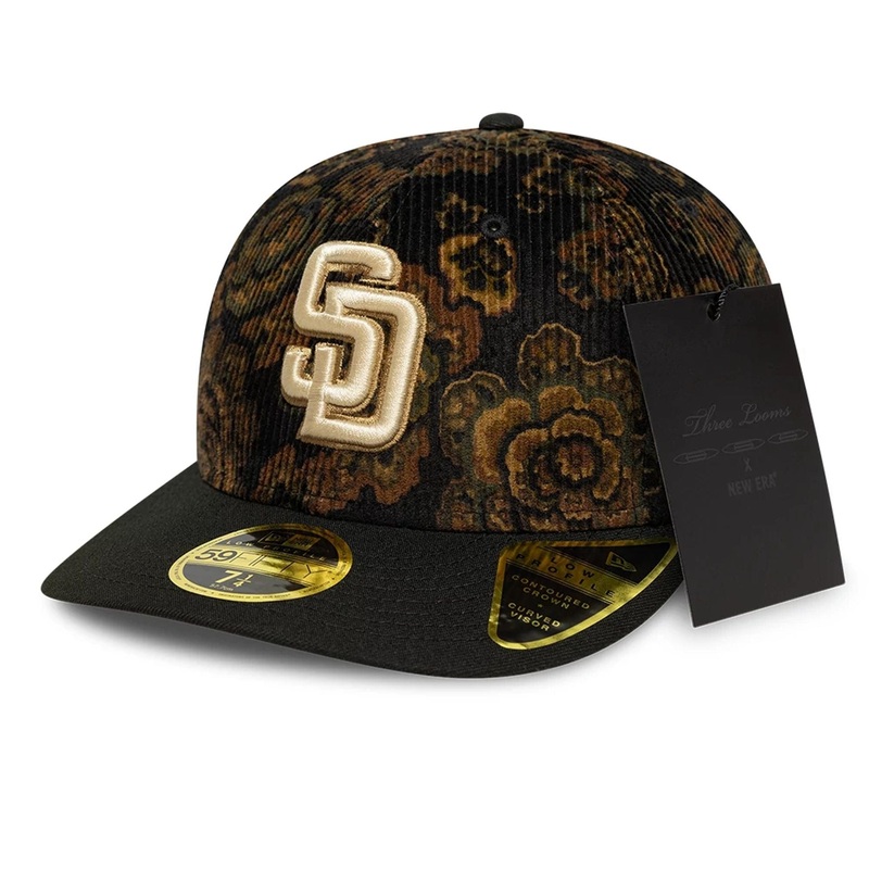 San Diego Padres Three Looms x MLB Floral Cord Black Low Profile 59FIFTY Fitted Cap 6 7/8