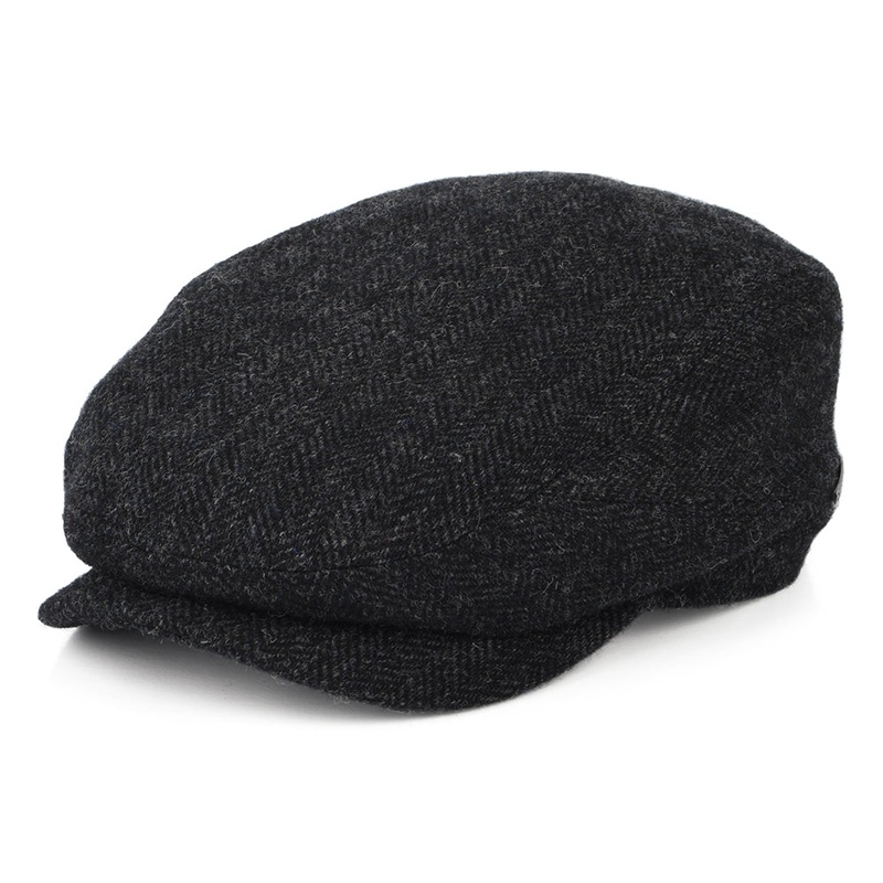 Stetson Hats Herringbone Wool Flat Cap – Dark Grey S