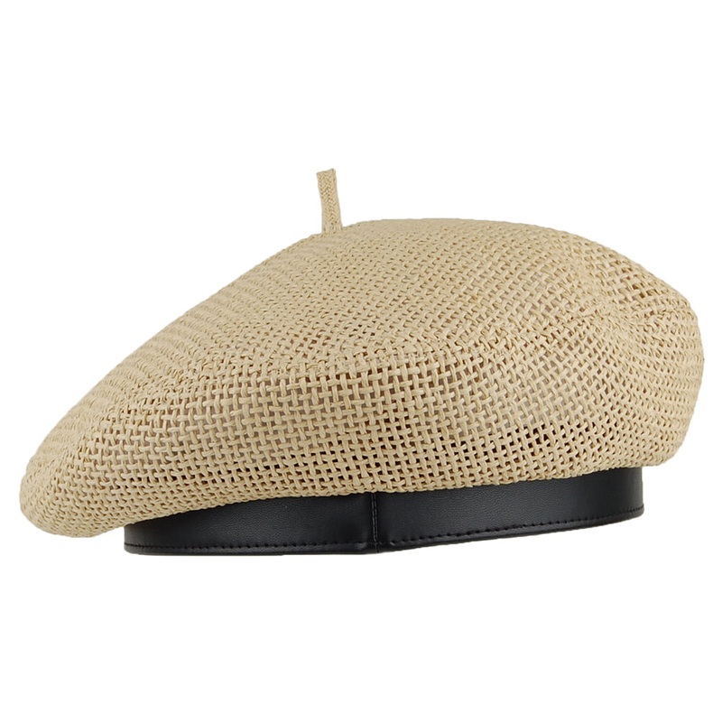Brixton Hats Audrey Straw Beret – Natural Small-56cm
