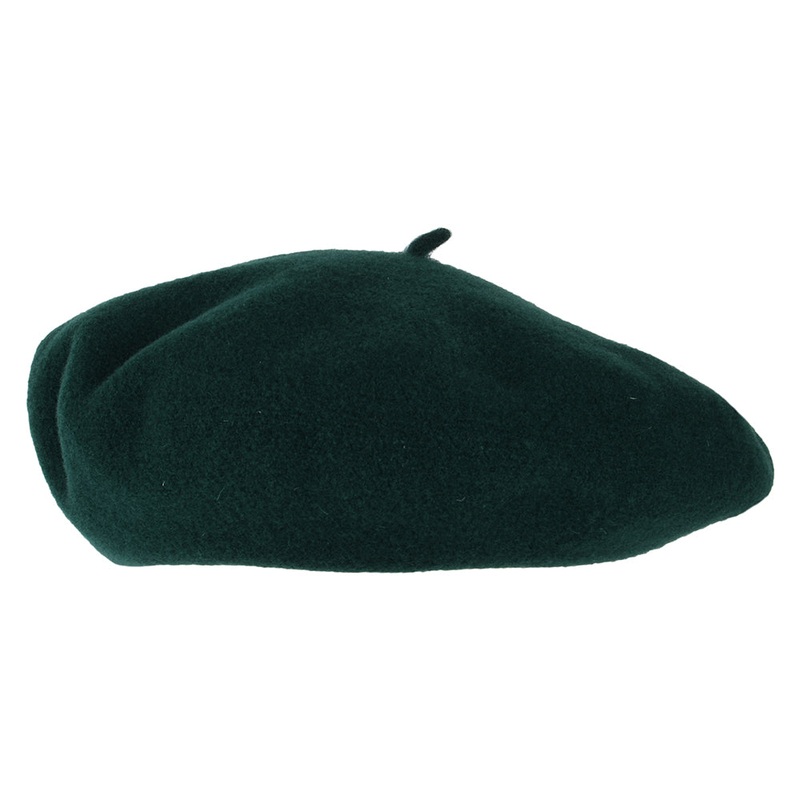 Hritage par Laulhre Hats Authentique Merino Wool Beret – Dark Green 1-Size