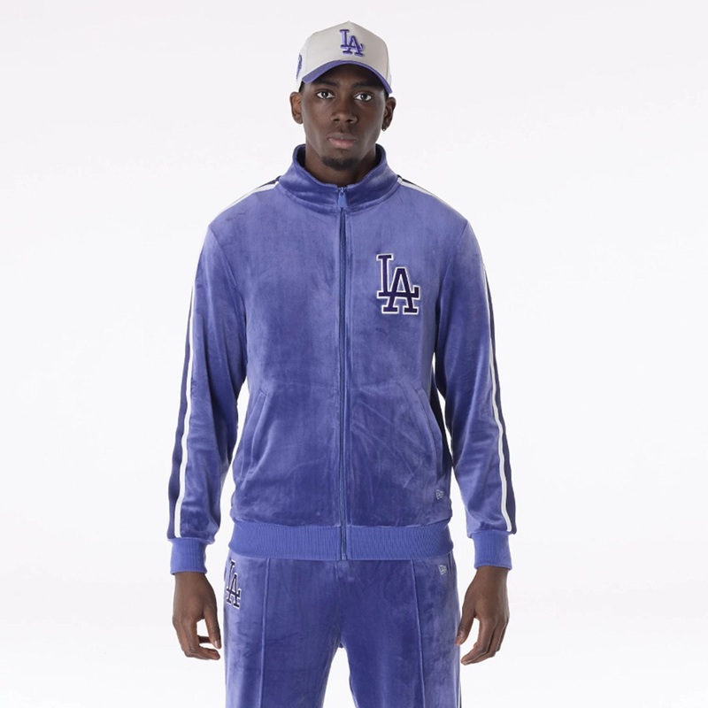 LA Dodgers MLB Velour Dark Blue Track Jacket XS