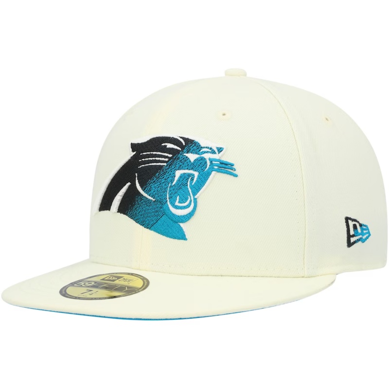 New Era Carolina Panthers Cream Chrome Color Dim 59FIFTY Fitted Hat
