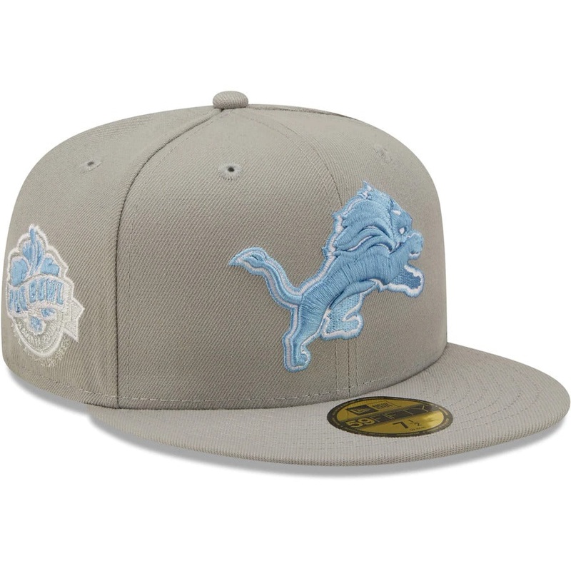 New Era Detroit Lions Gray 2000 Pro Bowl Sky Blue Undervisor 59FIFTY Fitted Hat