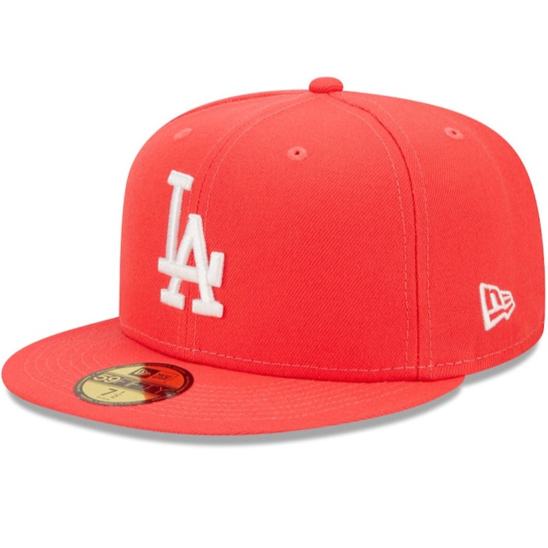 New Era  Los Angeles Dodgers Lava Highlighter Logo 59FIFTY Fitted Hat