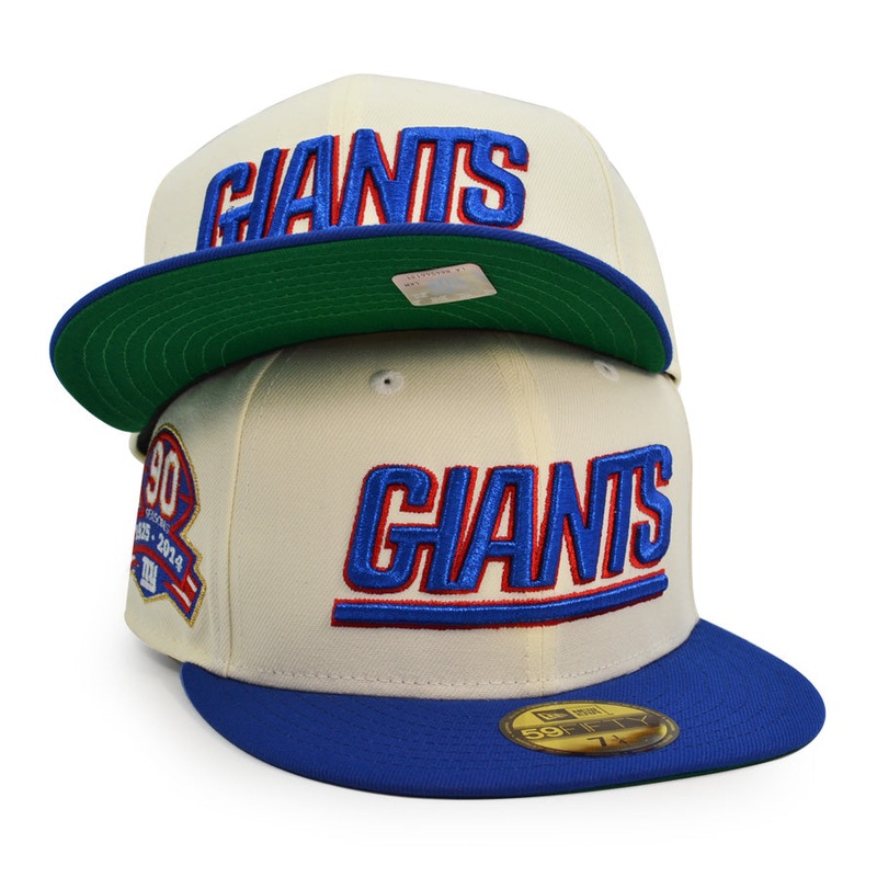 New York Giants 90 Seasons Exclusive New Era 59Fifty Fitted Hat -Chrome/Royal 6 7/8