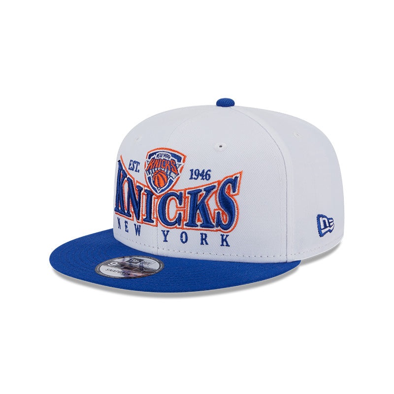 New York Knicks NBA New Era CREST 9Fifty Snapback Hat – White/Royal