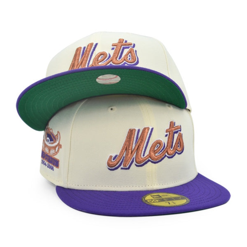 New York Mets Shea Stadium Exclusive New Era 59Fifty Fitted Hat – Chrome/Purple 6 7/8