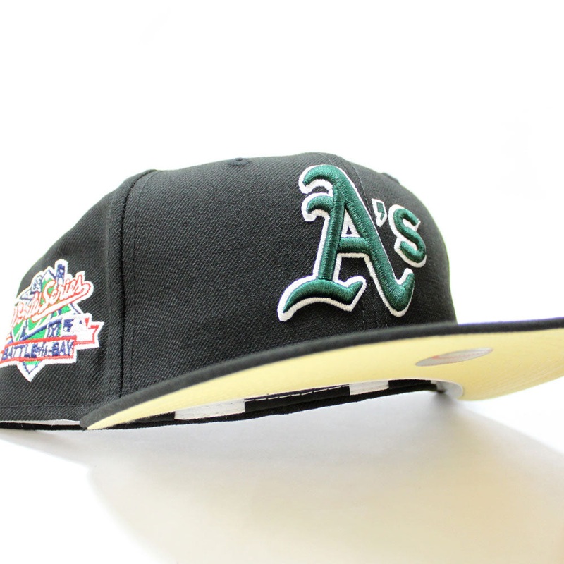 Oakland Athletics 1989 World Series Battle of The Bay New Era 59Fifty Fitted Hat (Black Yellow Under Brim) 7