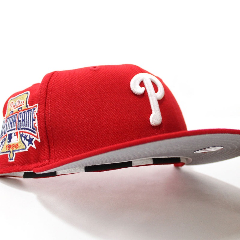 Philadelphia Phillies 1996 All Star Game 59Fifty New Era Fitted Hat (Red Gray Under Brim) 7