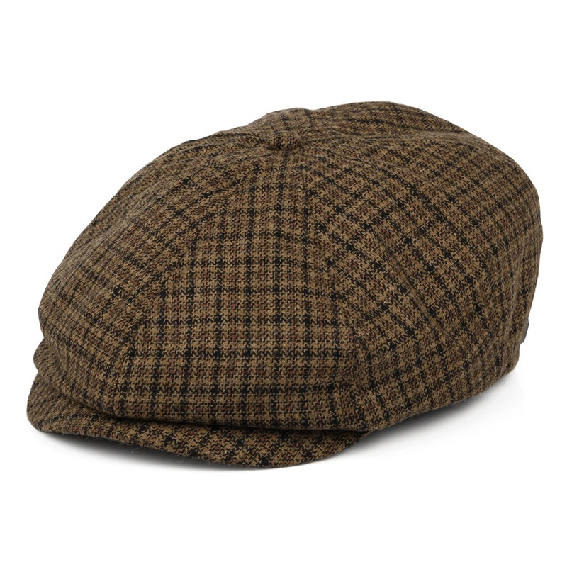 Brixton Hats Brood Houndstooth Newsboy Cap – Caramel-Black Small-56cm