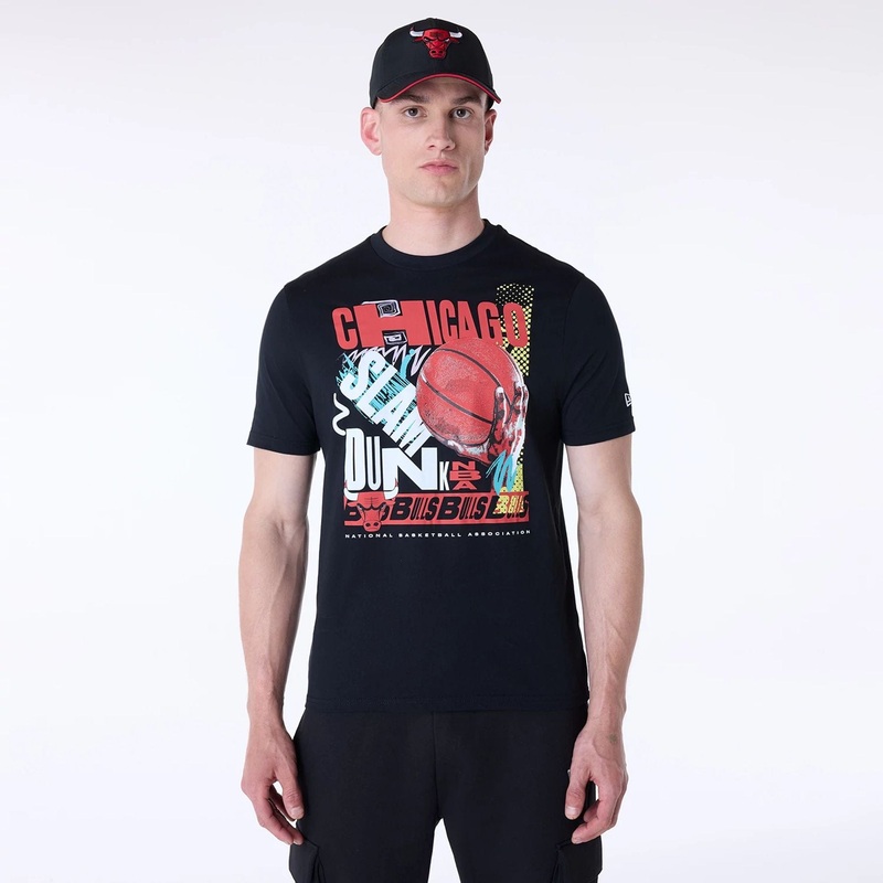 Chicago Bulls Basketball Graphic Black T-Shirt XS