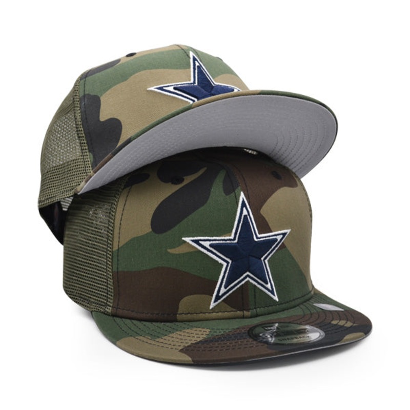 Dallas Cowboys New Era CAMO TRUCKER 9Fifty Snapback NFL Hat  Woodland Camo