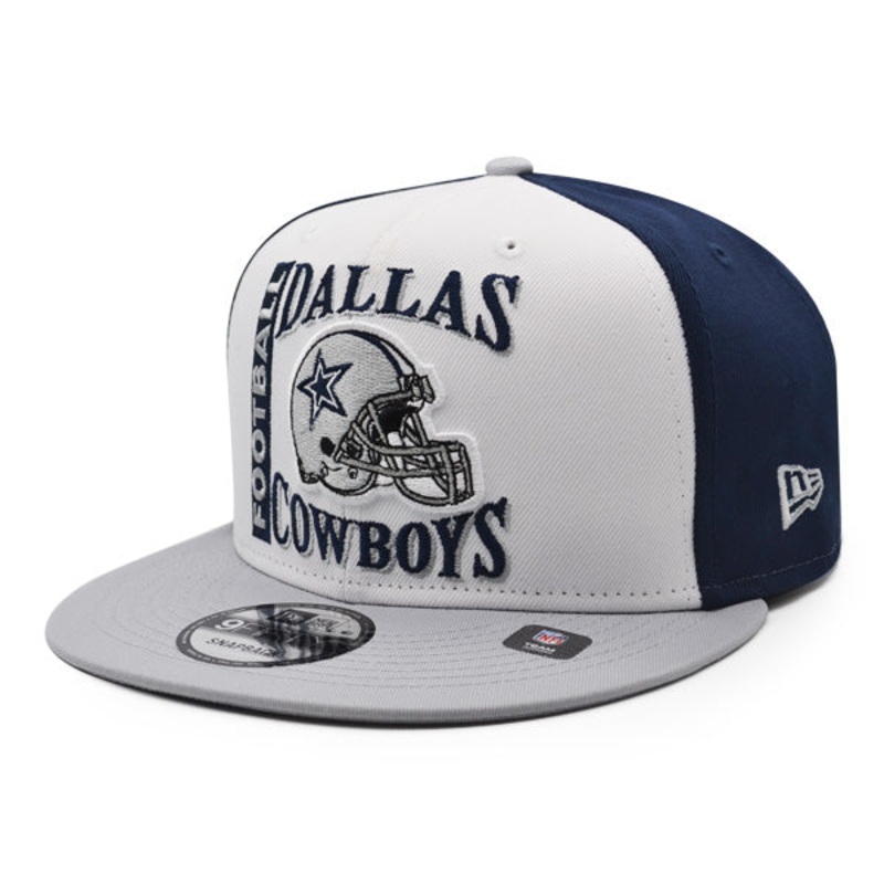 Dallas Cowboys New Era HELMET HIT 9Fifty Snapback NFL Hat  White/Gray/Navy