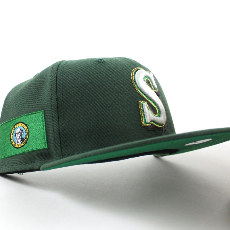 Seattle Mariners x WASHINGTON State New Era 59Fifty Fitted Hat (Cilantro Green Green Under Brim) 7
