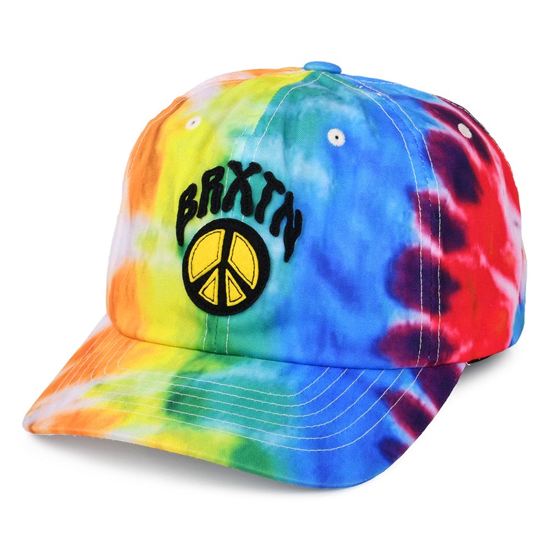 Brixton Hats Peace out MP Tie Dye Snapback Cap – Multi-Coloured Adjustable
