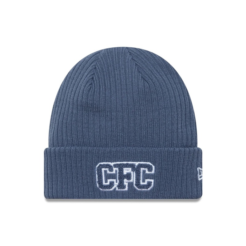 Chelsea FC Lion Crest Collegiate Dark Blue Cuff Knit Beanie Hat OSFM