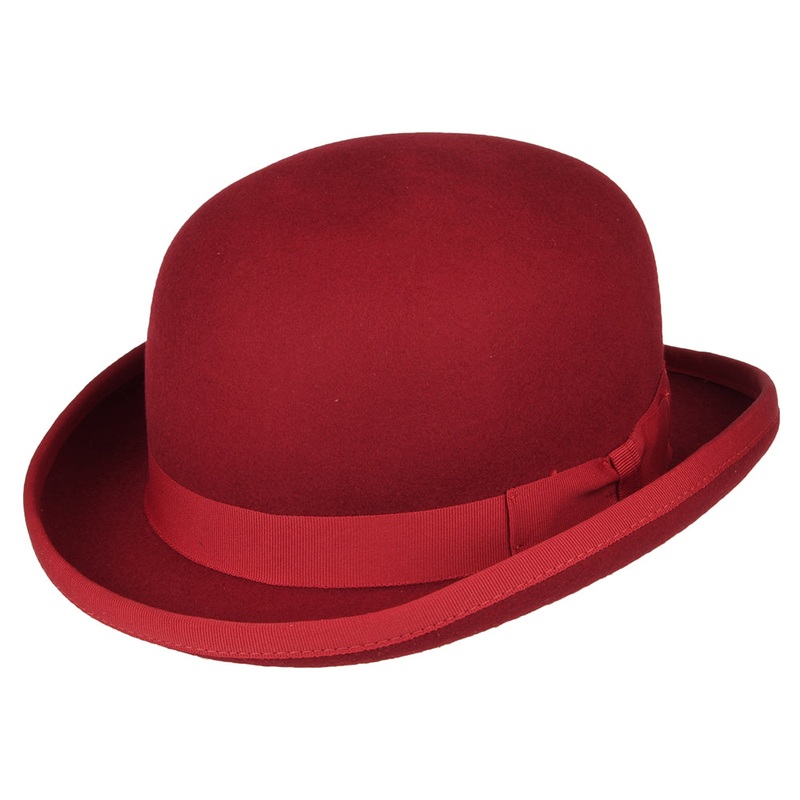 Denton Hats Wool Felt Bowler Hat – Red S