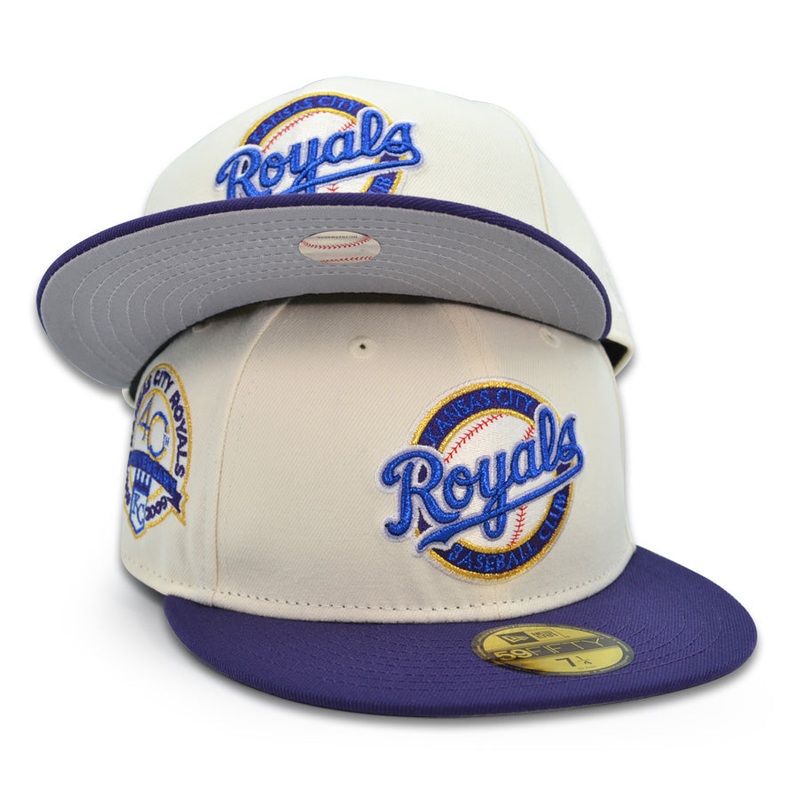 Kansas City Royals “CROWN JEWEL” Exclusive New Era 59Fifty Fitted Hat – Chrome/Purple 6 7/8