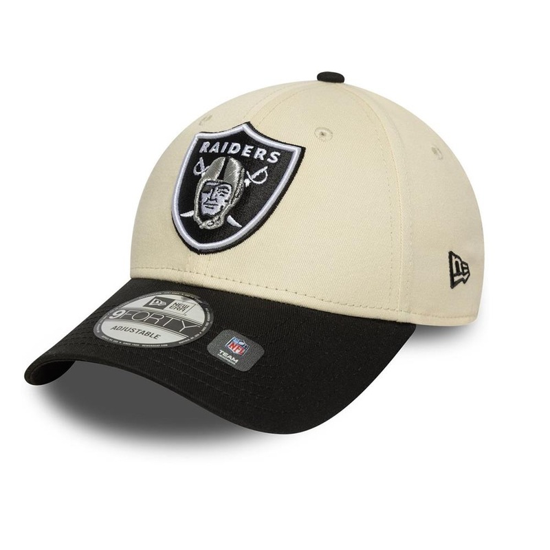 Las Vegas Raiders 9FORTY NFL Wordmark Stone/Black Cap One Size