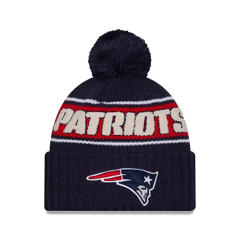New England Patriots NFL Sideline 2024 Dark Blue Sport Knit Beanie Hat OSFM