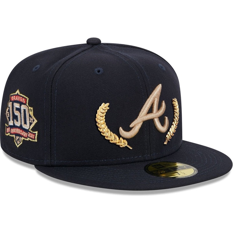 New Era Atlanta Braves Gold Leaf 2023 59FIFTY Fitted Hat